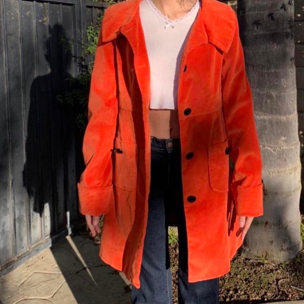 NWT Trademark Julle Y2K Sweettart Orange Colorful Coat